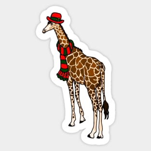 Christmas Giraffe Sticker